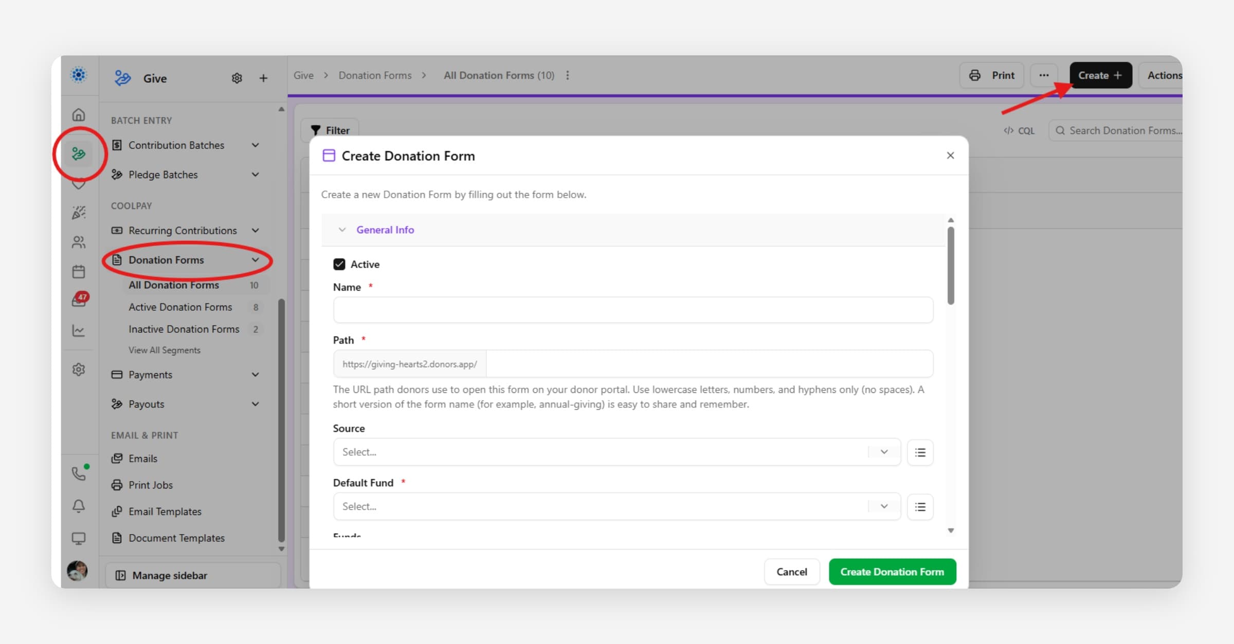 Donation Forms