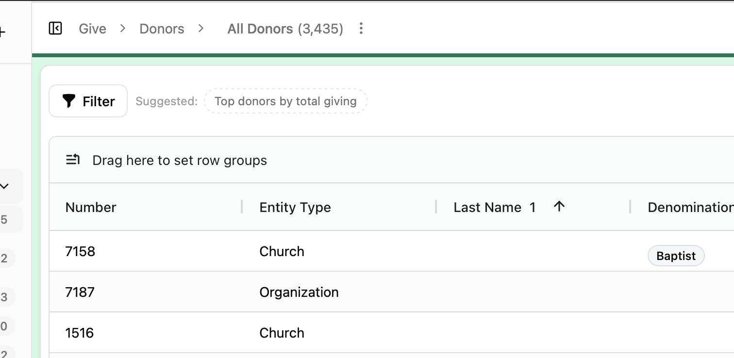 Find your top donors without building a report