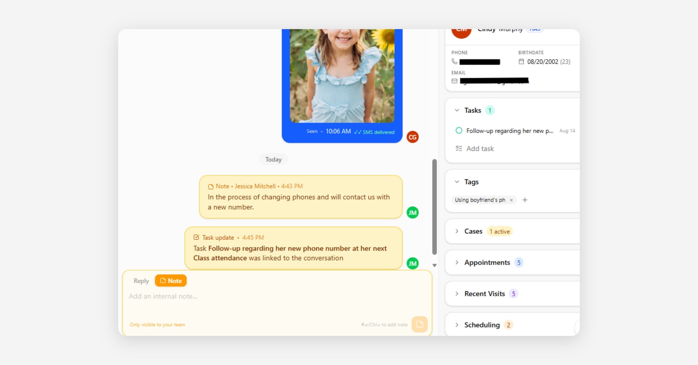 Notes, Tags & Tasks in Inbox Conversations
